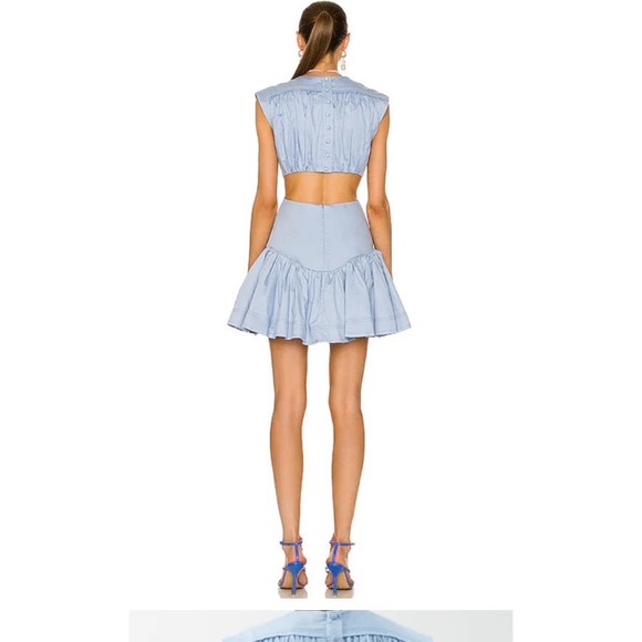 Aje Solstice Ring Embellishment Cut-out Cotton Mini Dress Size 6 - Picture 4 of 16